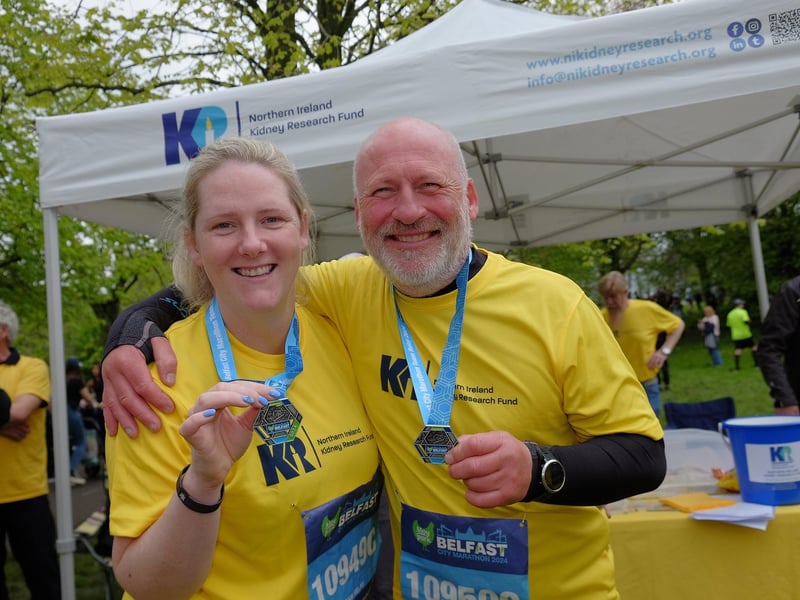 Joanna Birch and Gary Moore who ran for N.Ireland Kidney Research Fund.