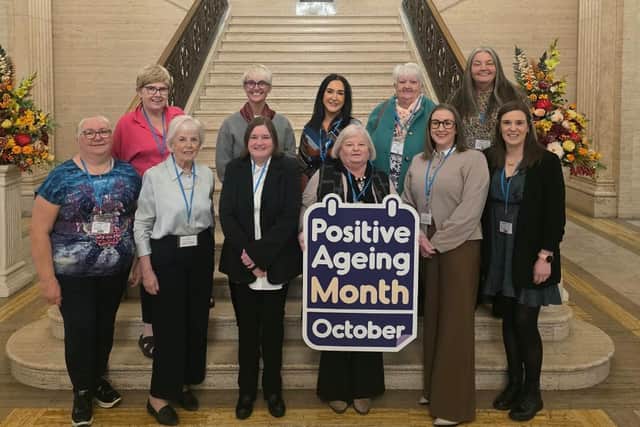 Councillor Tanya Elder, Council’s Age Friendly Champion with Stephanie Scott, Council’s Age Friendly Coordinator with members who visited Stormont.