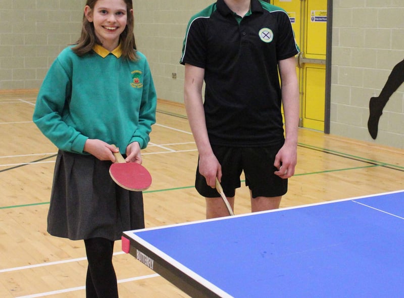 Lexi from Oakwood PS giving table tennis a go