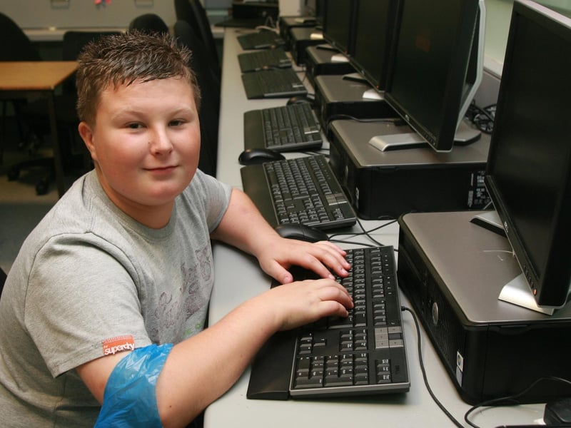 Phil Orr learns computer skills at Greenisland and Knockagh Youth Centre. ct39-044tc