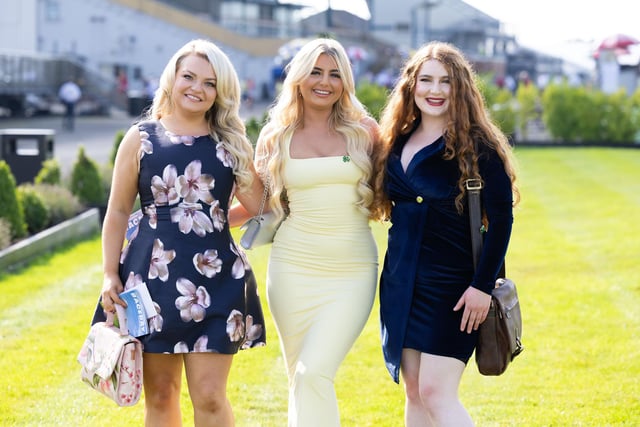 Leah O’Kane, Angela Condit and Anna Bleakley pictured at Down Royal Racecourse.