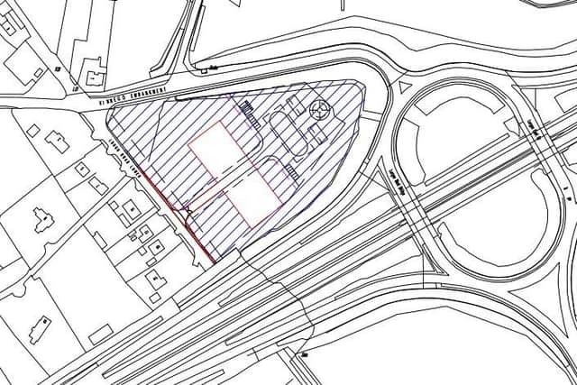 The site in question is in close proximity to Kinnego Embankment and the M1 Motorway. In red is where the applicants had hoped to have two dwellings built. Image: ABC planning portal