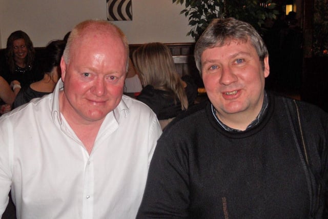 William Munnis and Stanley Murray, who were pictured at the Armoy Road Racing Club's Christmas dinner in Mollys in 2010