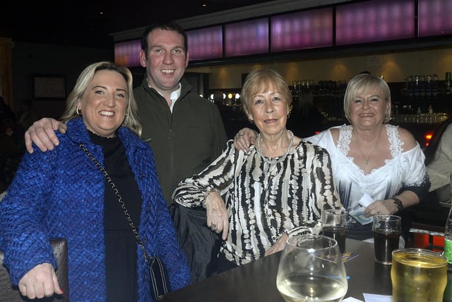 All smiles at the Northern Ireland Air Ambulance fundraiser in the Ashburn Hotel are from left, Gillian and David Hanna, Dympna Crossey and Donna Morrow. PT09-206.