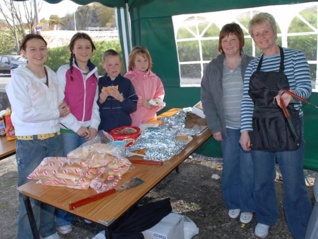 The busy burger stall raising money for Glenarm Youth Club during the Easter Monday Fun Day at the harbour in 2007.