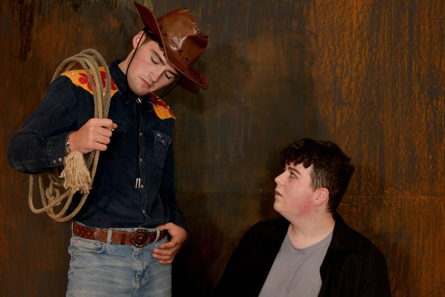 Lead cast members Lorcan Calvert and Harry Bucukoglu, from Loreto College’s production of Oklahoma!
