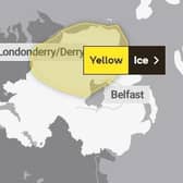 A yellow weather warning for ice is in place. Picture: Met Office