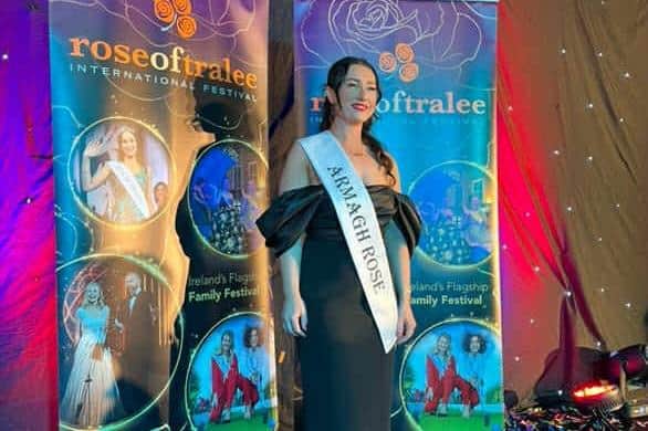 Lurgan native Erin McCormac, a teacher at St Anthony's Primary School in Craigavon, has been crowned the Armagh Rose at a plush gala ball in Armagh City Hotel last week. She will be representing the county at the Rose of Tralee event in August this year.