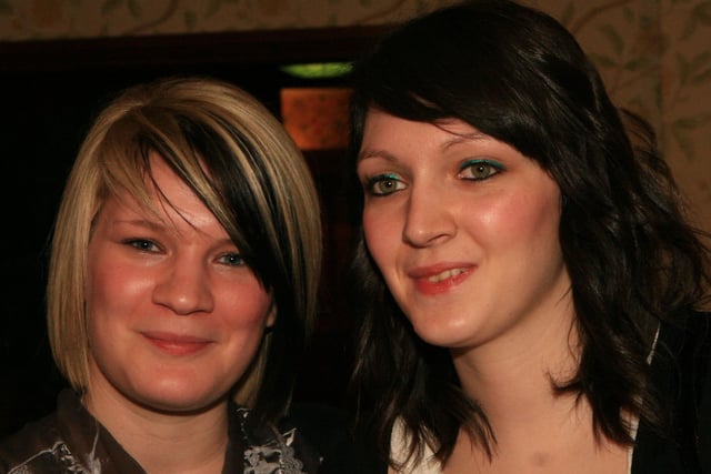 Stacey Crown and Joanne McIntyre pictured at Ballycastle High School formal held at the Royal Court Hotel in Portrush in 2009