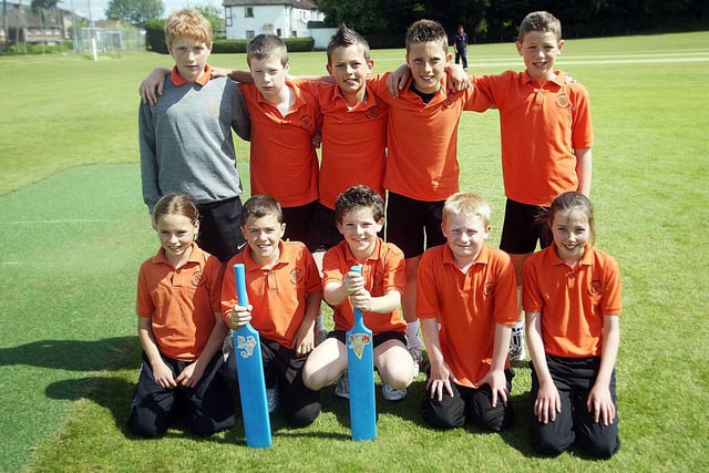 Harmony Hill Primary School Primary Seven team taking part in Quick Cricket at Derriaghy Cricket Club in 2009