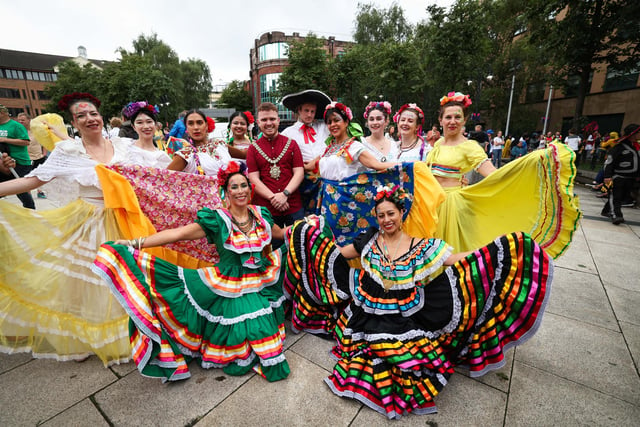 The 17th Belfast Mela Festival kicked off in Belfast on Saturday with a spectacular Mela Carnival through the streets of the city led by the Lord Mayor of Belfast, Councillor Ryan Murphy and founder of the Belfast Mela Festival Nisha Tandon with more than 1,000 participants representing 20 different cultures who have made Northern Ireland their home.