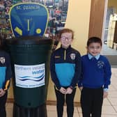 Pictured are pupils from St Francis Primary School, Lurgan, Co Armagh with their new Water butt.