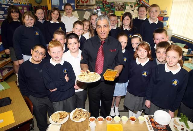 In 2007 Tony Pall of Spice Indian Restaurant gave children of Ballymacash Primary School a demonstration in Indian food