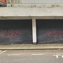Graffiti was sprayed at a number of locations in Larne on April 13. (Pic: PSNI).