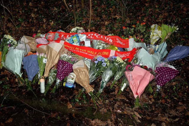 Around 100 friends and family attended a vigil at the bridge on Lake Road in memory of murder victim, Nathan Gibson. INPT04-206.