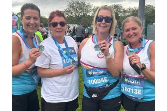Cody Challenges U to .......... had four marathon runners and eight Relay teams running yesterday. Raising money for The Children's Cancer Unit Charity in Belfast and Angel Wishes. Three marathon runners were first time marathon runners: Alan and Kelly Corbett and Lisa Gordon.