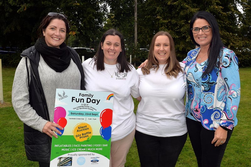 Pictured are Shivaun McKinley, left, and Oonagh King, right, bereavement support midwives at The Listening Rooms and event organisers, Linzi Beattie and Kirsty Mendes-Teixeira. PT39-218.