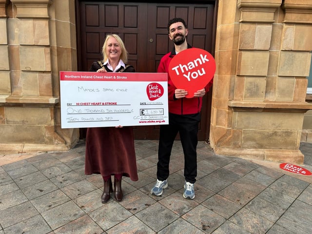 The Mayor’s charity cycle has raised £1,630.38 for Northern Ireland Chest, Heart & Stroke, with Mayor of Causeway Coast and Glens, Councillor Dawn Huggins thanking everyone who took part, volunteered and donated on the day.