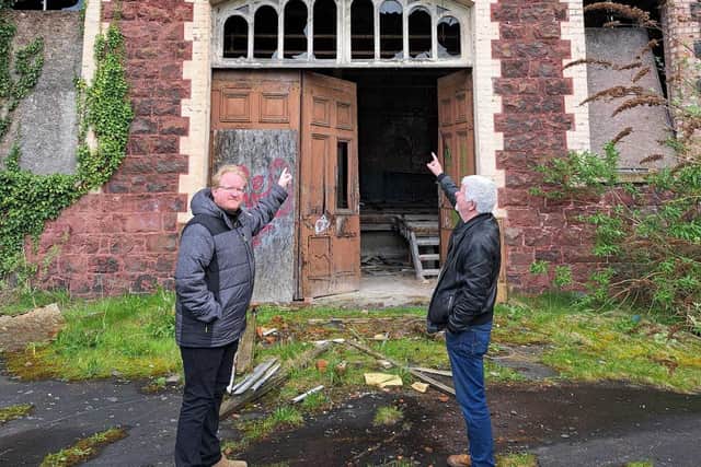 Cllr Gary Hynds at the old Hilden Mill. Pic credit: LDR