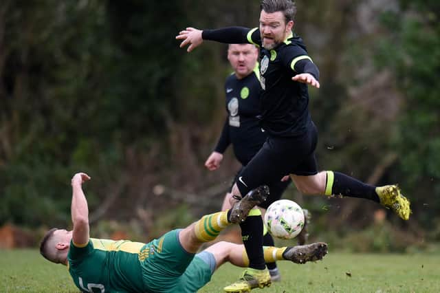 Action from Cleary Celtic's 4-0 win over Ballyholland. Pictures: Brendan Monaghan