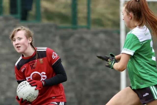 Lucy Connell before adding a point against Fermanagh.