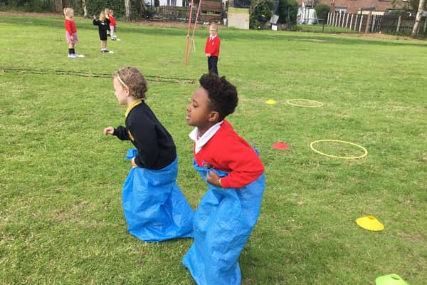 Children from Hart Memorial PS and Presentation PS enjoy the fun activities.