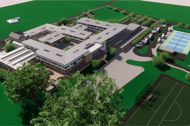 Construction work on a new £56million campus for St Ronan’s College, Lurgan has officially got underway on Friday with the cutting of the first sod at the 36-acre site at Cornakinnegar Road.