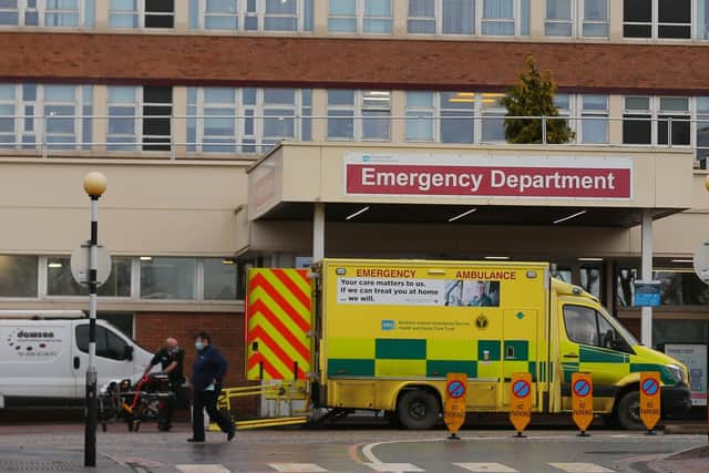 Craigavon Area Hospital, Co. Armagh, where a 12 year old girl is being treated following a house fire in Portadown. The girl's mother was found dead at the property in Church Street and a murder investigation has been launched. A 25 year old man has been arrested in connection with the incident.