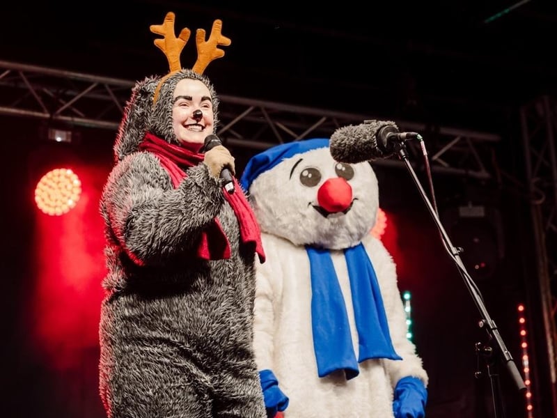 Max the dog and Flurry the Snowman make an appearance in Ballyclare.
