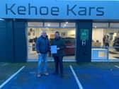 Sean McStay Chairperson of Carnbane League with Aaron Kehoe of Kehoe Kars.