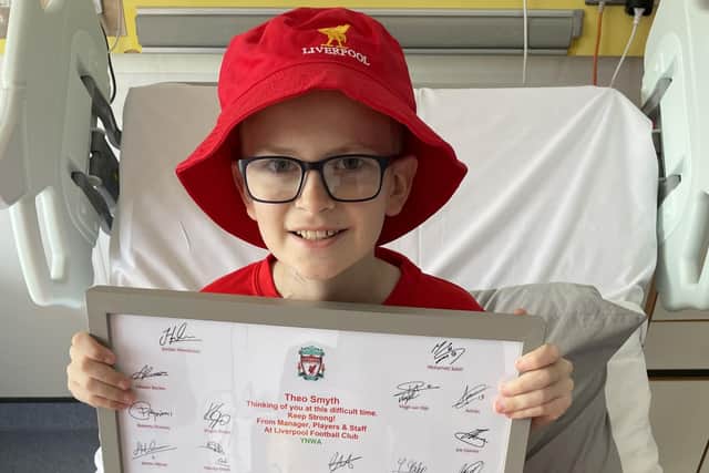 Theo received the well wishes of the Liverpool FC players. (Pic: Contributed).