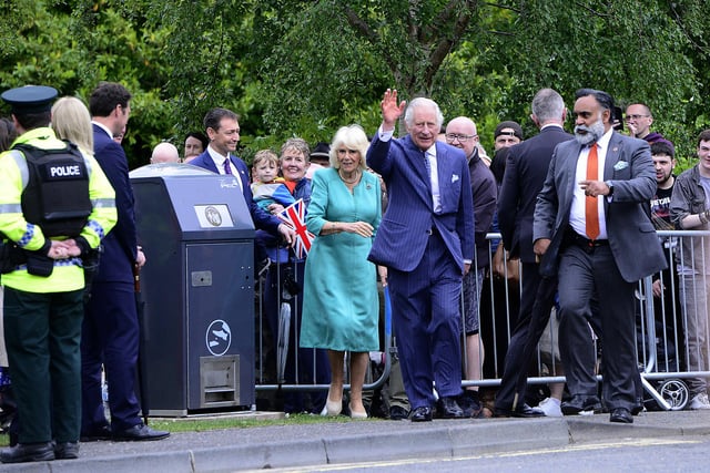 King Charles and Queen Camilla arrived in Northern Ireland on Wednesday, May 24 for their first visit since their coronation earlier this month. Picture: Arthur Allison/Pacemaker Press.