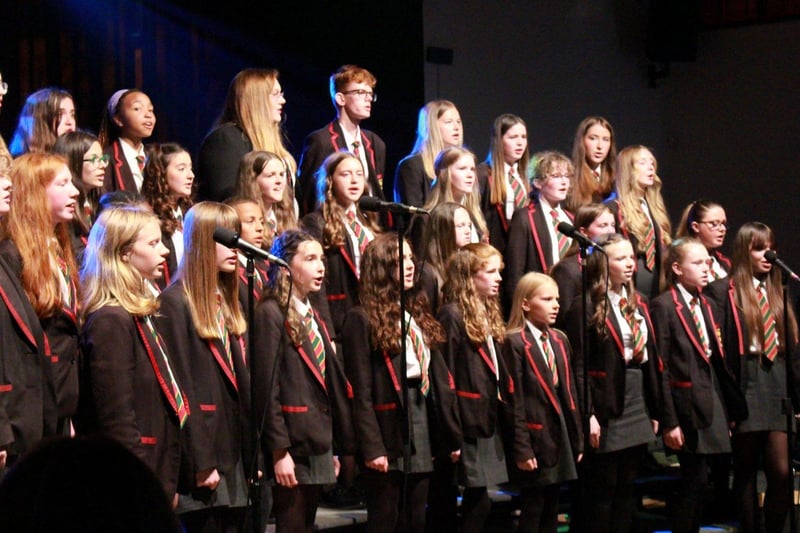 A section of the College choir who performed a Disney Medley at the Evening of Music and Song held at ICD. Credit: Ita Darragh