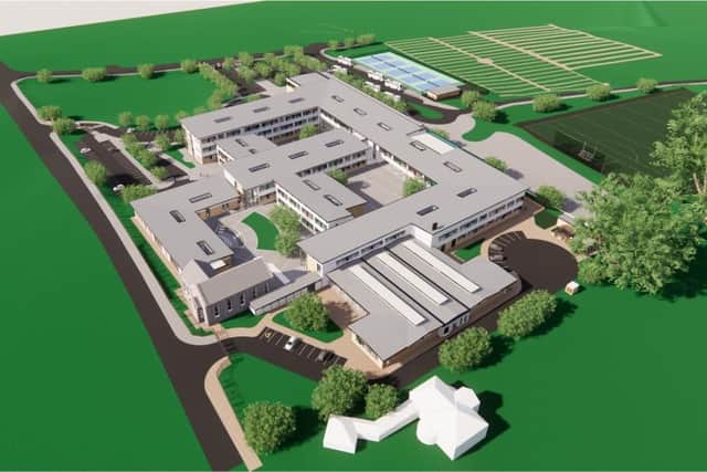 Construction work on a new £56million campus for St Ronan’s College, Lurgan has officially got underway on Friday with the cutting of the first sod at the 36-acre site at Cornakinnegar Road.