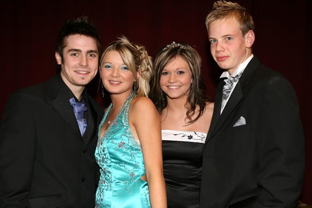 OUR BIG NIGHT...Jamie Brown, Aimee Neely, Claire McAleese, and Scott McLean pictured during the Dunluce School Formal at the Royal Court Hotel  in 2007.