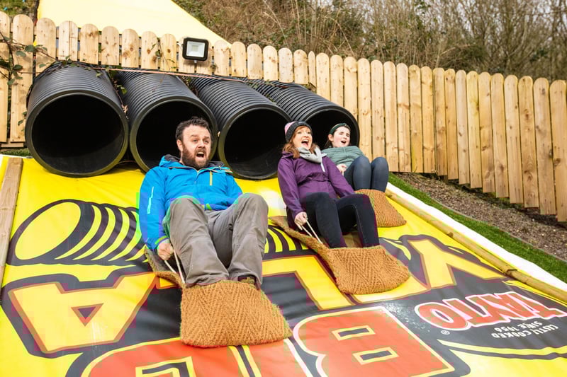 If it's an action-packed day out you're after, this County Tyrone activity centre has it all: archery, blindfold driving, the climbing wall, a giant swing, off road driving, and paintballing. There's also the 150m long, four-person Tayto 'BigYella' slide; Granda Ben's Ethical Zoo Trail; ziplines, and air rifle shooting for the over 12s. Visit https://toddsleap.com/ for more details.