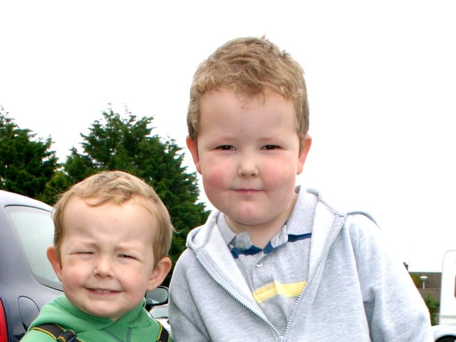 Robert and Andrew Mark pictured at the Twelfth parade in Ballymoney in 2007.