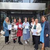 Some of the ladies who received letters from the Southern Health Trust regarding concerns over Cervical Smear Tests and who are involved in a review of those tests. They attended a meeting with Health Minister Mr Robin Swan MLA with Armagh, Banbridge and Craigavon Councillor Julie Flaherty to discuss the issues.