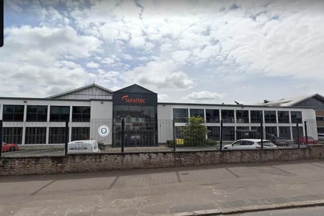 Workers at Survitec in Dunmurry prepare for strike action. Pic by Google