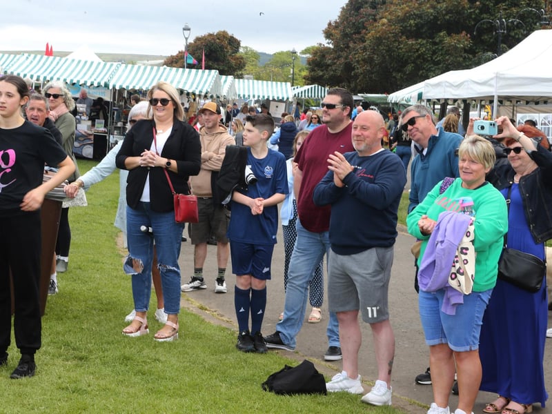 Crowds gathered for Saturday's activities.