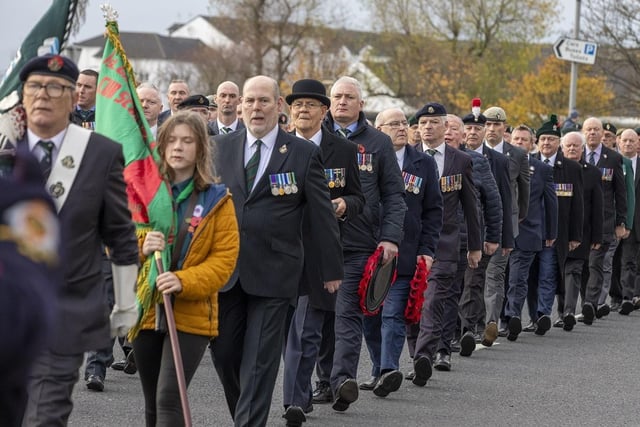 Participating in Carrick's Remembrance Sunday parade.