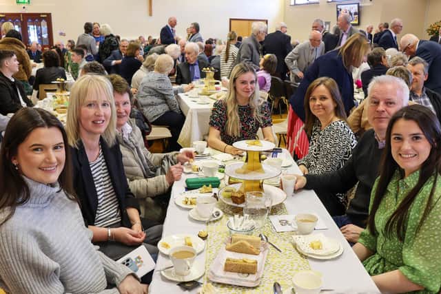 Members, friends and guest of Hazelbank Presbyterian enjoy an afternoon tea following the Golden Jubilee service of thanksgiving which celebrated the church’s 50th birthday.