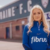 Coleraine Football Club’s Lori Watton, the latest superfan being highlighted by Fibrus, showing how fans are the backbone of our communities, putting a spotlight on the inspiring people behind local sports clubs in Northern Ireland. Credit David Cavan