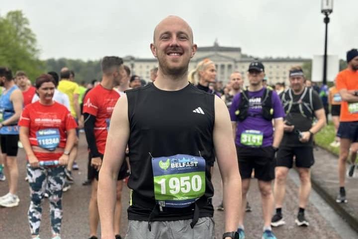 "My husband James Atkinson ran the marathon in memory of his lovely mum Lesley Atkinson who we lost in 2021. He raised £790 for the British Heart Foundation."