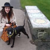 Nuala Donnelly with one of her foster dogs.  Nuala and her partner Adam McGahan have been fostering since October 2021.