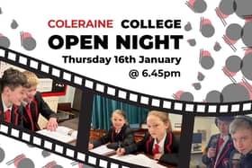 Coleraine College will be hold its open day on Thursday, January 16 at 6.45pm.