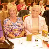 Pictured at the VE Day 80 party are from left, Eleanor Hillis, Joan Boyd and Muriel Farrell. LM19-219.