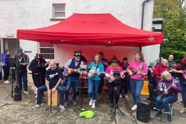 Lisburn Ukes were the special guests at the recent Autumn Fayre at Ballance House