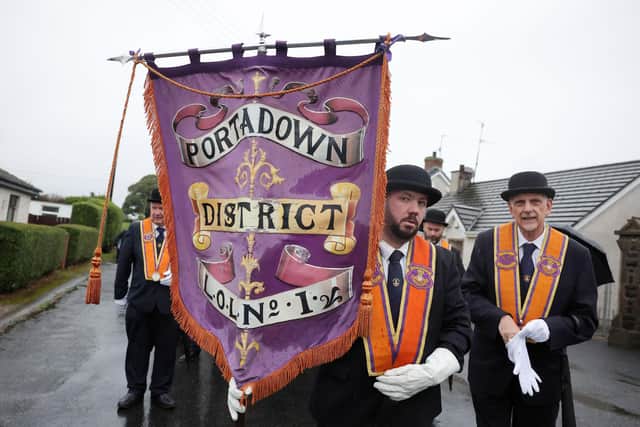 Press Eye - Belfast - Northern Ireland - 27th September 2026
Belfast Court of Appeal overturns an earlier ruling of not allowing the Portadown Orange Order parade down through the Garvaghy Road.
Portadown Orange men form up at Drumcree Church before standing down after being told by the police the Garavaghy Road is not clear.
Picture by Jonathan Porter/PressEye