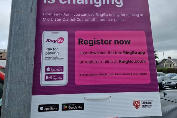 The RingGo parking app which came into effect in Mid Ulster District Council's car parks at the beginning of April. Credit: National World